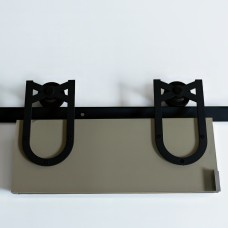 6214 კარის ჩამოსაკიდი მექანიზმი მჭედური +2 მეტრ. რელსით 1 როლიკიანი