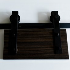 6208 კარის ჩამოსაკიდი მექანიზმი მჭედური შავი + 2 მეტრიანი რელსით