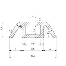 9247 ალუმინის პროფ. 1-იანი სავლელი მექანიზმის ინოქსი