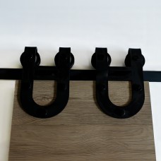 6209 კარის ჩამოსაკიდი მექანიზმი მჭედური +2 მეტრიანი რელსით 2 როლიკიანი