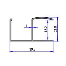 5981 ალუმინის პროფილი სახელური 18მმ სქელი თეთრი