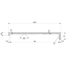 6138 ალუმინის პროფილი პე 40 მმ პატარა კბილით  შავი
