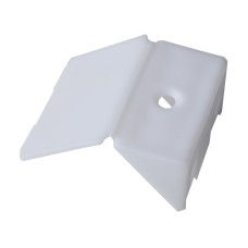 კუთხის შემკრელი ფერადი პლასმასის თავსახურით თეთრი