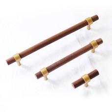 სახელური ავეჯის ხის K011 96მმ მილისებრი ოქროსფერი + კაკლისფერი