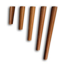 ფეხი ხის K014 50მმ*15 სმ M8 რეზბით მრგვალი კონუსური კაკლისფერი