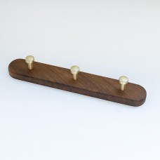 86- p ტანსაცმლის საკიდი ხის + 3- იანი BRUSHED BRASS