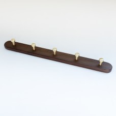 86- p ტანსაცმლის საკიდი ხის + 5- იანი BRUSHED BRASS