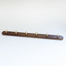 86- p ტანსაცმლის საკიდი ხის + 6- იანი BRUSHED BRASS