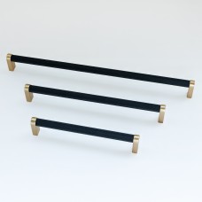 6512 სახელური მეტალის 160MM BRUSHED BRASS + MAT BLACK