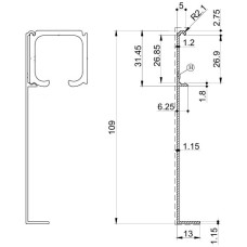 9192 ჩამოსაკიდი კარის რელსის ხუფი ინოქსი 