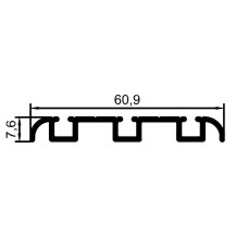 686-A ალუმ. პროფ.სასრიალო ჯამბალკონის ქვედა რელსი 3-იანი დაბალი შავი
