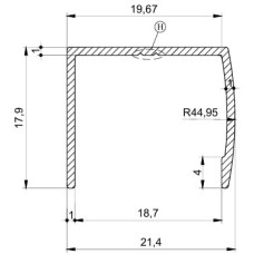 210050 ალუმინის პროფილი პე 18მმ ღრმა შავი П
