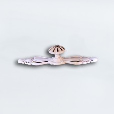 9263-0მმ სახელური მეტალის პატარა დაფით WHITE + GOLD