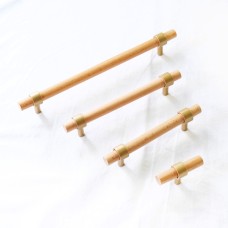 სახელური ავეჯის ხის K011 128მმ მილისებრი ოქროსფერი + მუხა