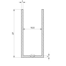 1500 ალუმინის პროფილი პე 10 მმ 3სმ ნიკელი