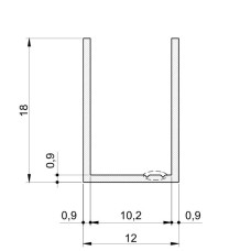 9999 ალუმინის პროფილი პე 10 მმ შავი