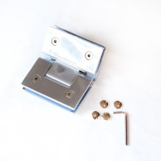 142 B შუშის ანჯამა შუშაზე135* სამაგრით 5mm CP GRG BRASS