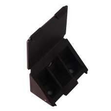 კუთხის შემკრელი ფერადი პლასმასის თავსახურით ყავისფერი