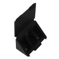 კუთხის შემკრელი ფერადი პლასმასის თავსახურით შავი