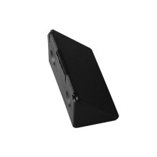 კუთხის შემკრელი ფერადი პლასმასის თავსახურით შავი