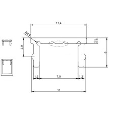 5772 ალუმინის პროფ.10 მმ პეს შემავს.(შტაპიკი) შავი